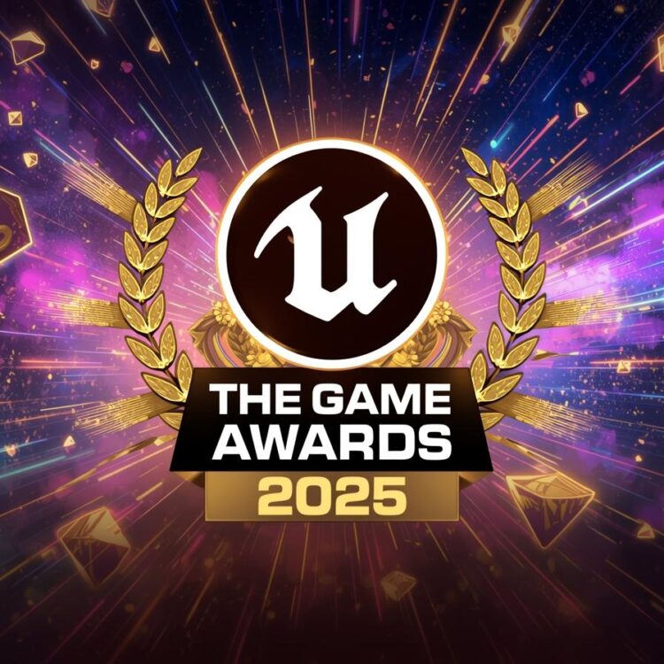 create a thumbnail image for 'Over 20 Unreal Engine titles nominated in The Game Awards 2025' page with good effects